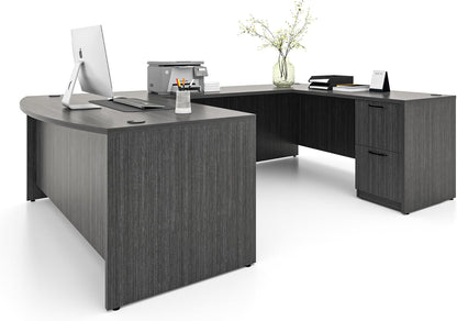 67 Inch U Shaped Executive Desk With 2 Storage Cabinets ShipItFurniture