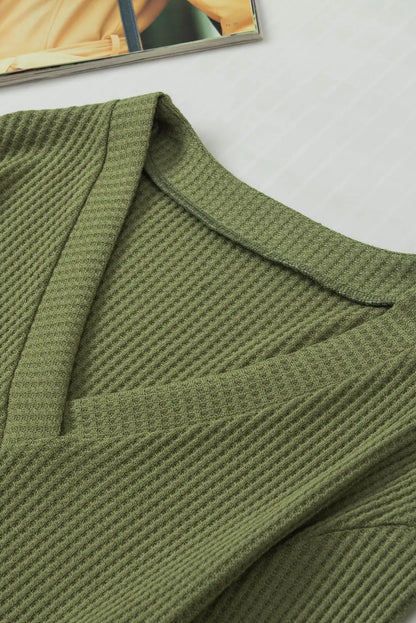 Anahi Textured Knit Cuffs Long Sleeve Top