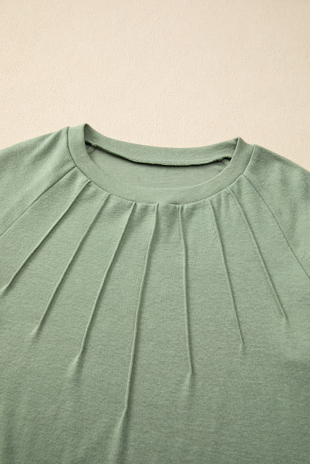 Millie Seam Detail Raglan Long Sleeve Top Threaded Pear