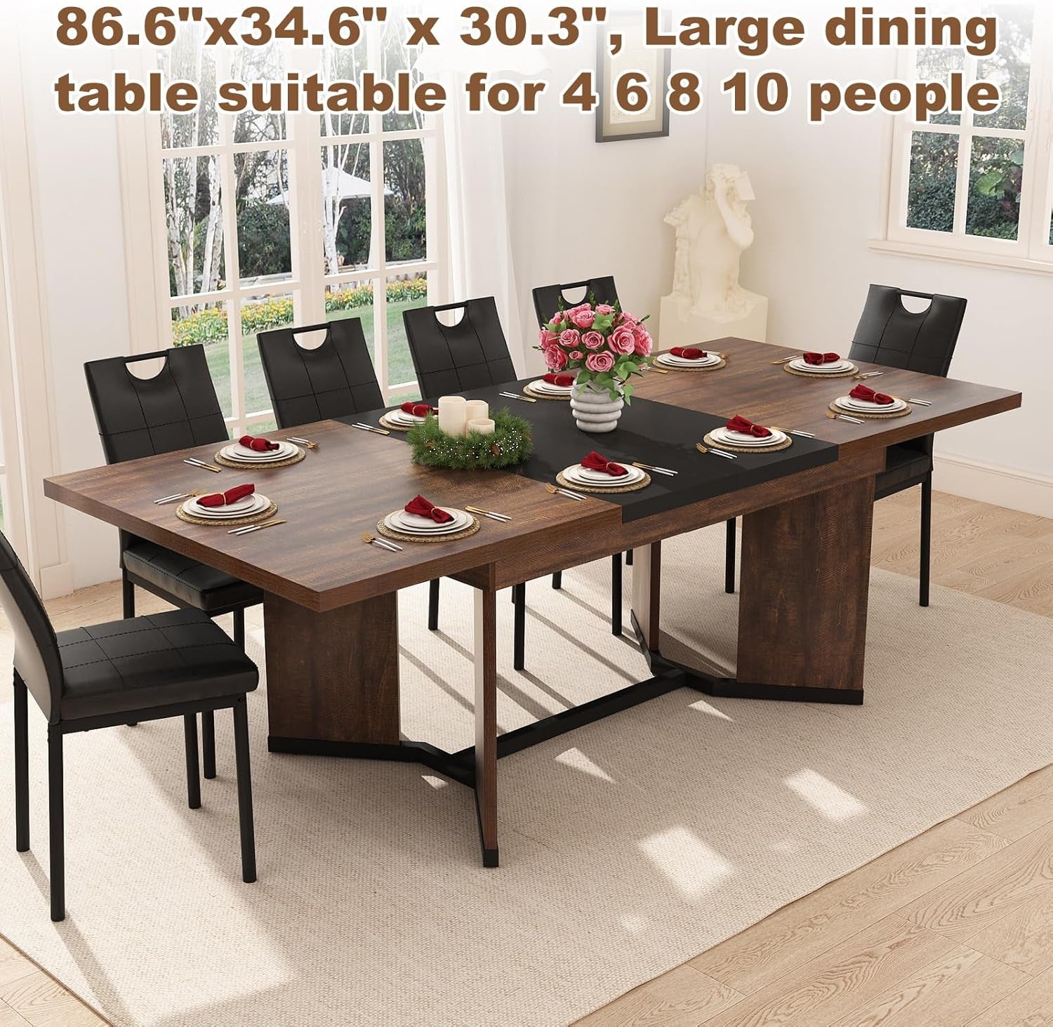 Extendable Dining Table 59 to 86 Inches Removable Leaves ShipItFurniture