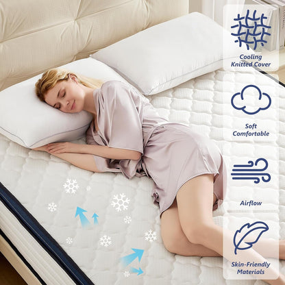 Queen Hybrid Mattress Medium Firm Comfort and Support