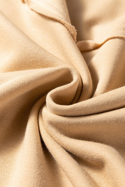 Khaki Exposed Seam Floral Mixed Patchwork Relaxed Plus Size Top