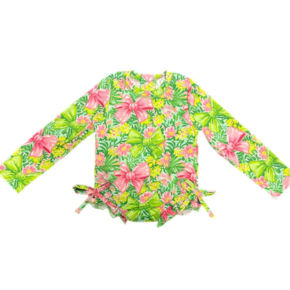 Tropical bows rash guard Swimsuit Leopardbaby Boutique