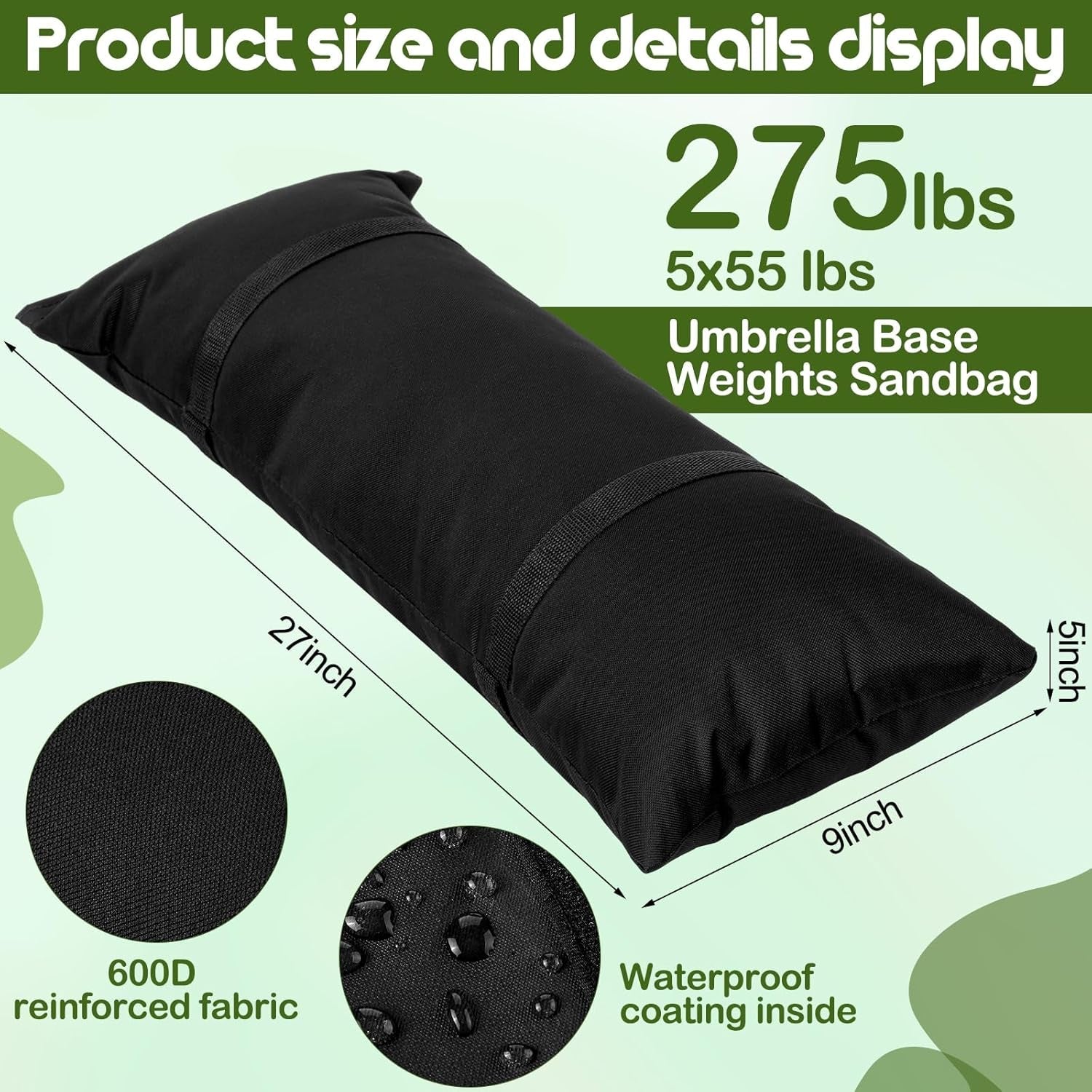 5pcs 55lb Umbrella Base Weights Sandbags Outdoor ShipItFurniture