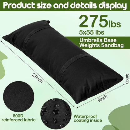 5pcs 55lb Umbrella Base Weights Sandbags Outdoor ShipItFurniture