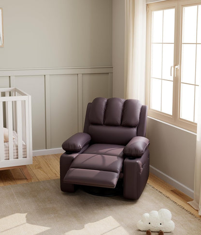 Leather Recliner Chair Brown Medium With Cup Holders And 150 Degree Recline ShipItFurniture