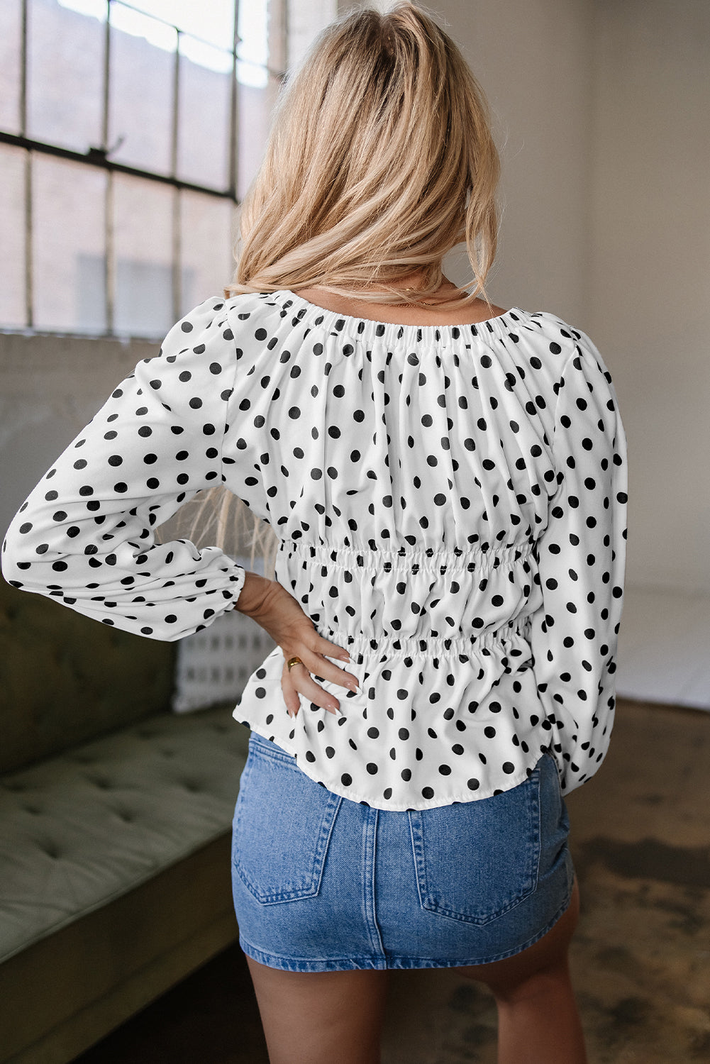 Jolene Polka Dot Peplum Top