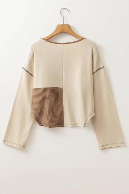Jaliyah Knit Stitch Detail Long Sleeve Top