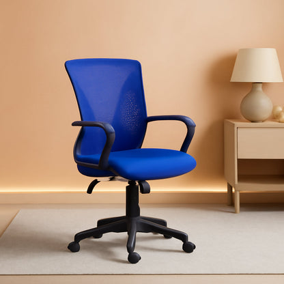 Ergonomic Blue Office Chair With Adjustable Armrests
