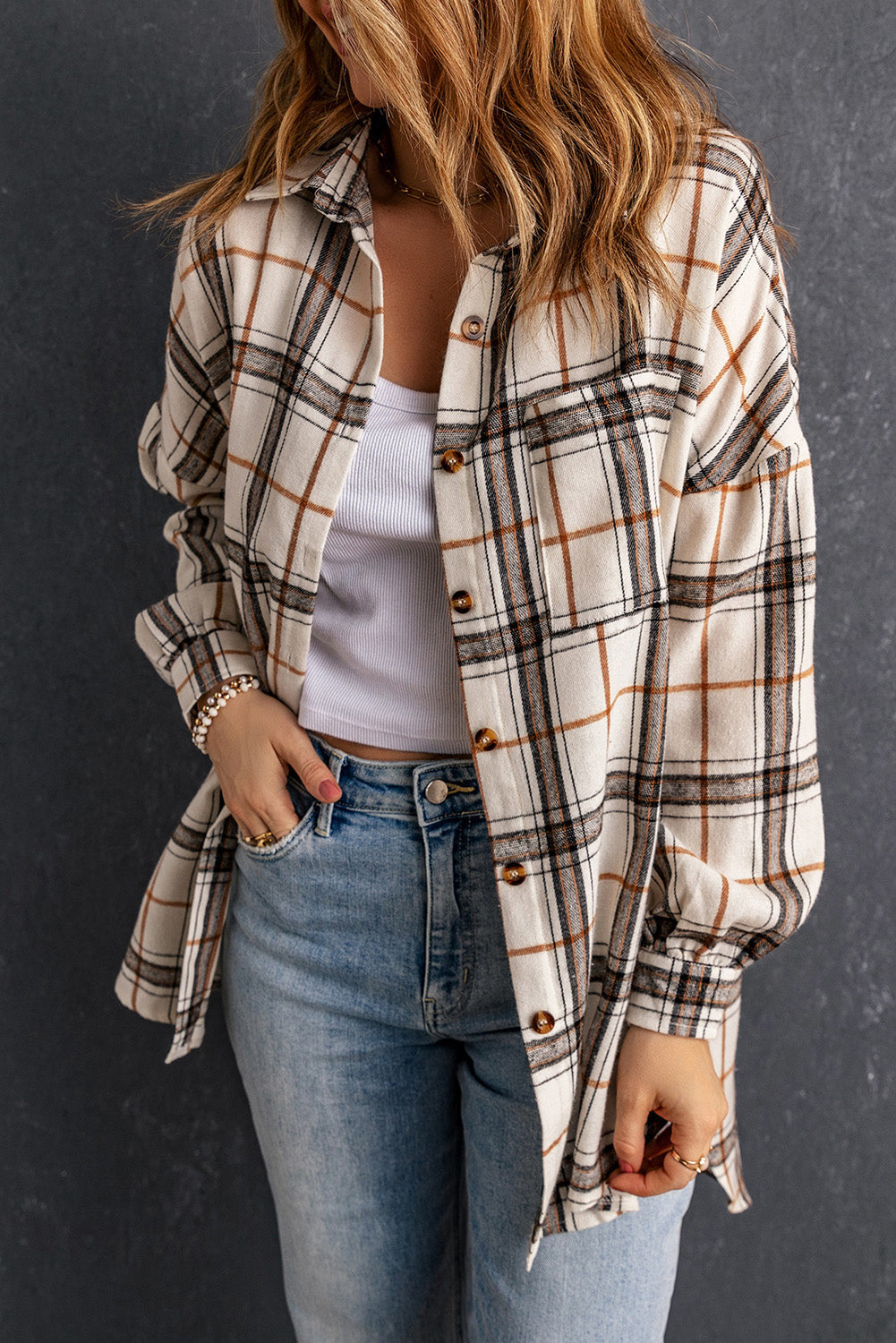 Khloe Oversized Plaid Pattern Shacket