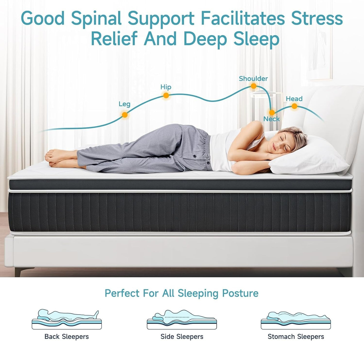 Medium Firm Queen Hybrid Mattress for Ultimate Comfort