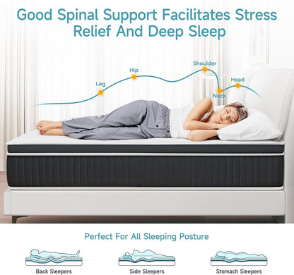 Medium Firm Queen Hybrid Mattress for Ultimate Comfort