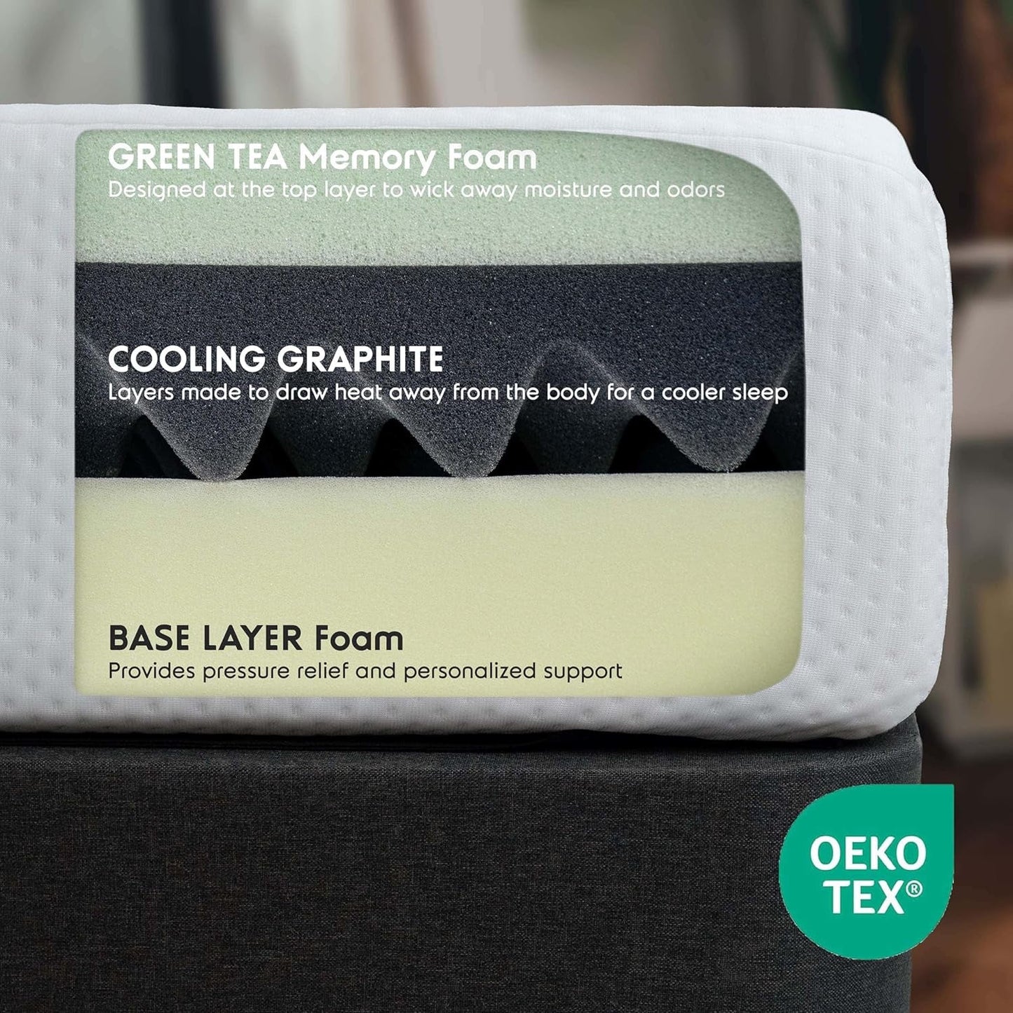 Cooling Graphite Memory Foam Twin Mattress for Kids