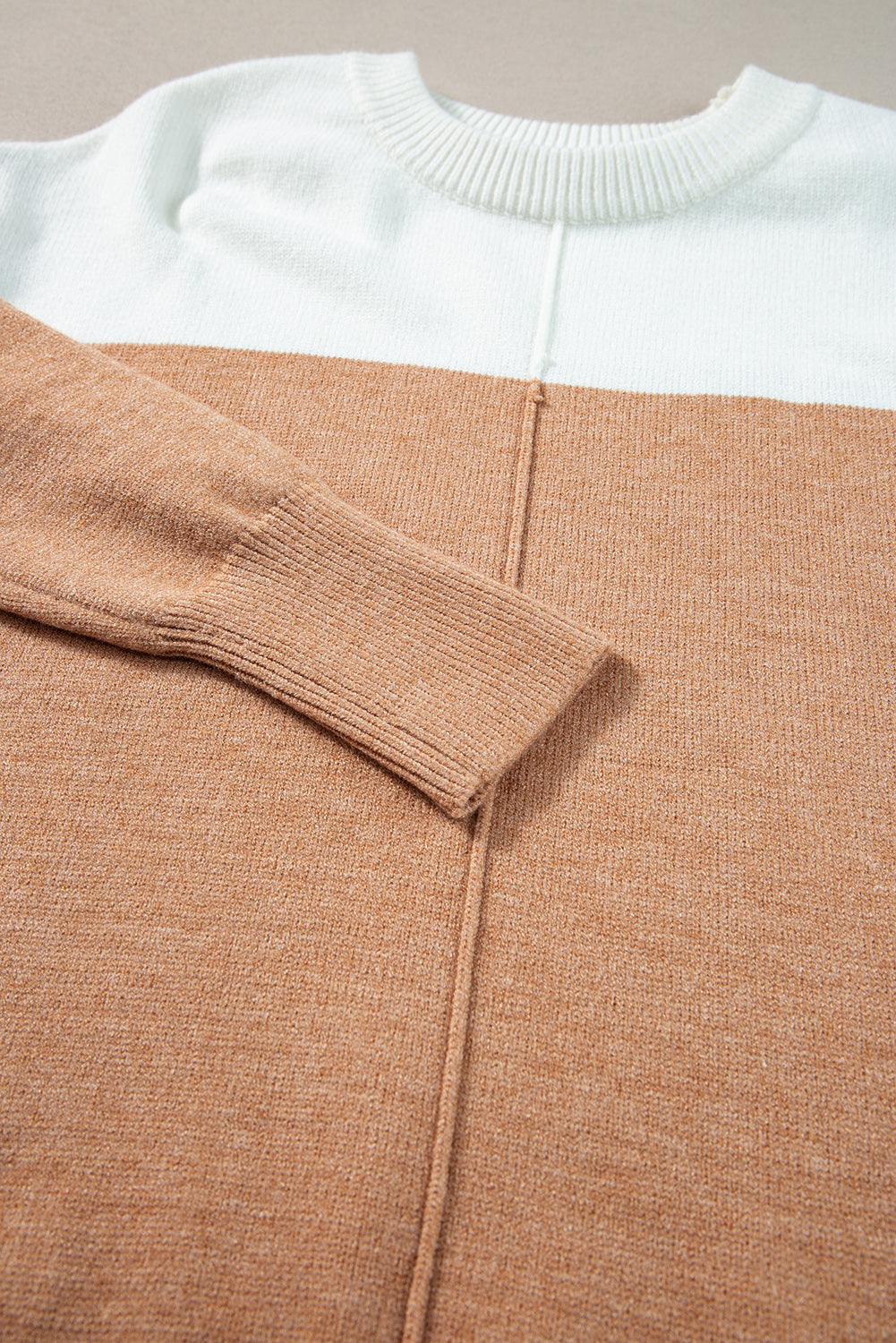 Isabella Colorblock Ribbed Trim Sweater