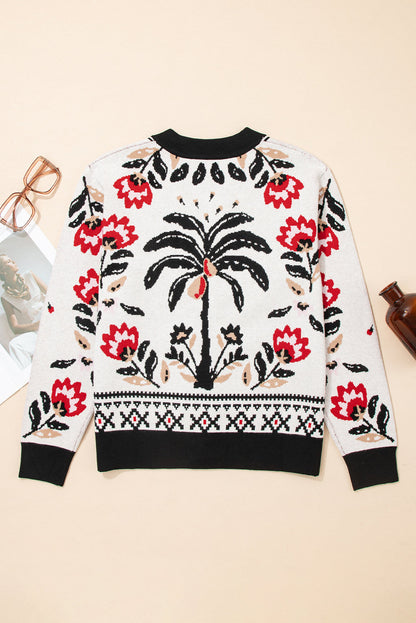 Selene Print Front Knit Cardigan