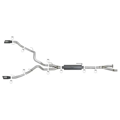 aFe MACH Force-Xp 3in to 3-1/2in 304 SS Cat-Back Exhaust w/Black Tip 17-18 Ford F-150 Raptor V6 3.5L NP Motorsports