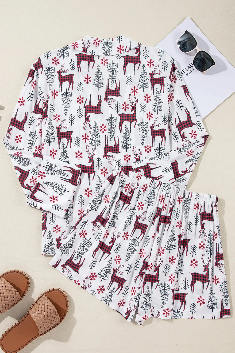 Abigail Christmas Deer Printed Shirt