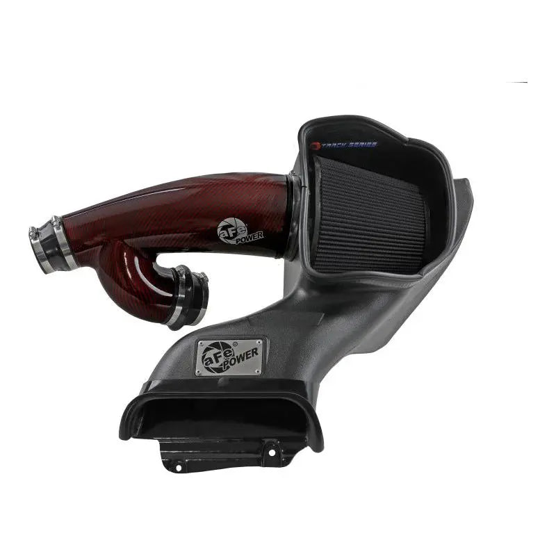 aFe 17-24 Ford F-150 Track Series Red Kevlar Carbon Fiber C/A Intake System w/Black Pro 5R Filter NP Motorsports