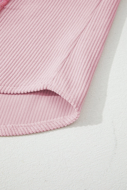 Sophia Corduroy Flap Patchwork Shacket