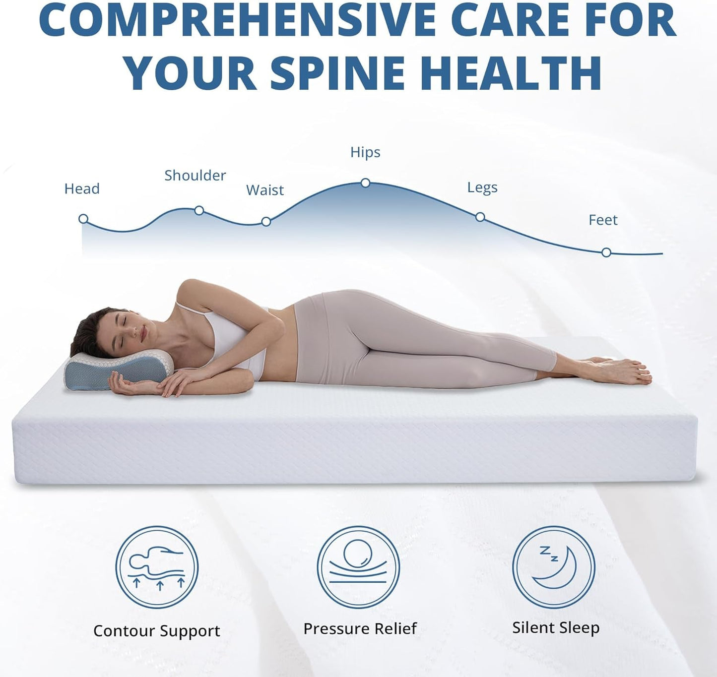 Comfortable 8 Inch Green Tea Memory Foam Mattress