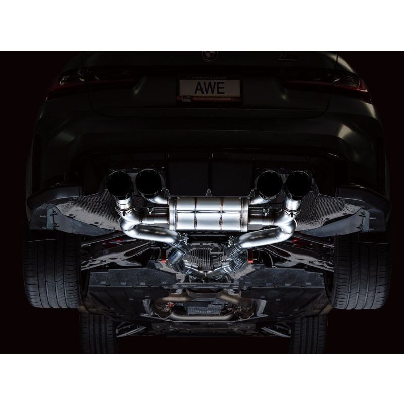 AWE SwitchPath Catback Exhaust for BMW G8X M3/M4 - Diamond Black Tips NP Motorsports