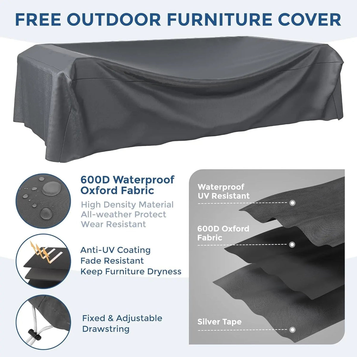 7 Piece Outdoor Sectional Patio Set With Waterproof Cover - Get it from Bo