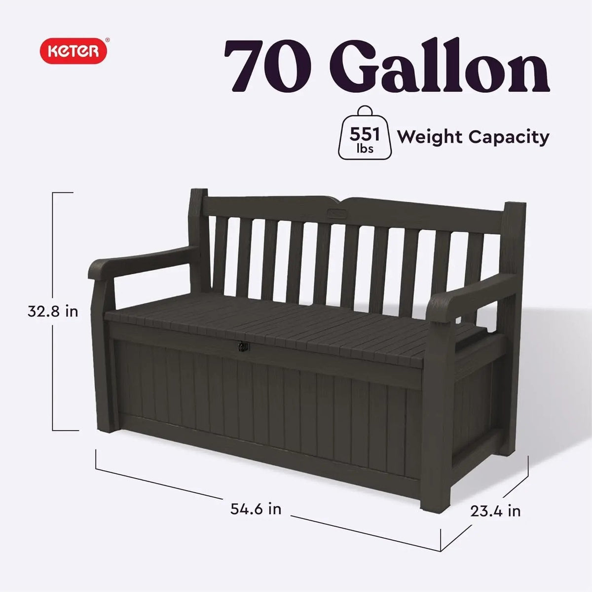70 Gallon Outdoor Storage Bench Box for Garden Tools - Get it from Bo