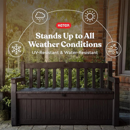 70 Gallon Outdoor Storage Bench Box for Garden Tools - Get it from Bo