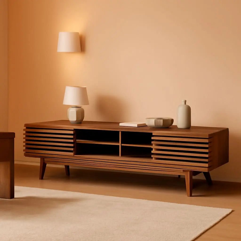 70 Inch Mid Century Modern Walnut TV Stand Console - Get it from Bo