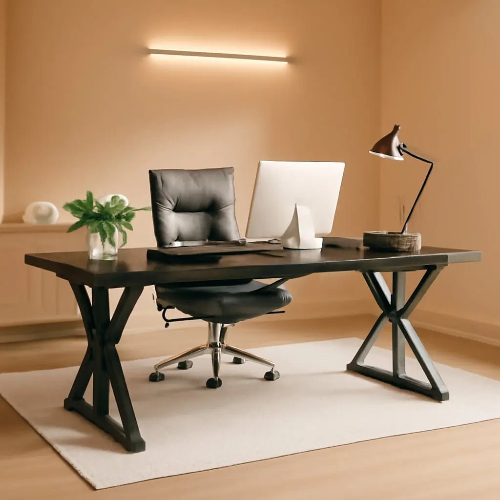 70.8 Inch Executive Desk Black Oak Office Desk Home Office - Get it from Bo