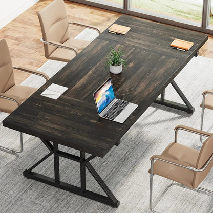 70.8 Inch Executive Desk Black Oak Office Desk Home Office - Get it from Bo