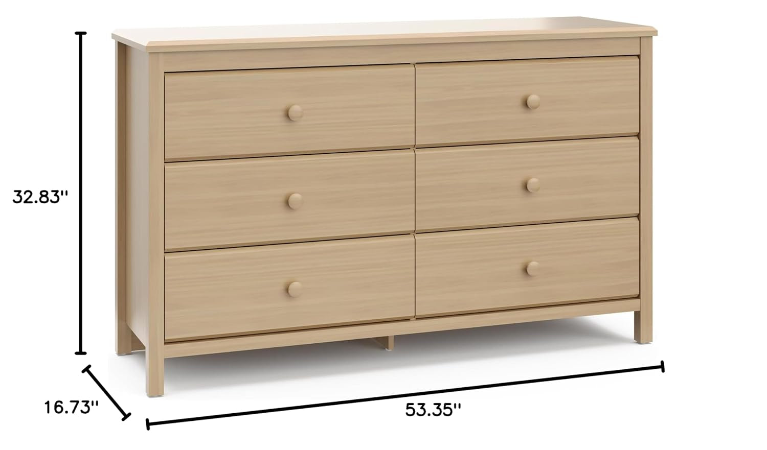 Alpine 6 Drawer Double Dresser (Driftwood) – GREENGUARD Gold Certified, Dresser for Nursery, 6 Drawer Dresser, Kids Dresser, Nursery Dresser Drawer Organizer, Chest of Drawers ShipItFurniture