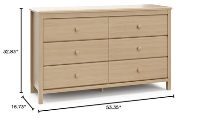 Alpine 6 Drawer Double Dresser (Driftwood) – GREENGUARD Gold Certified, Dresser for Nursery, 6 Drawer Dresser, Kids Dresser, Nursery Dresser Drawer Organizer, Chest of Drawers ShipItFurniture