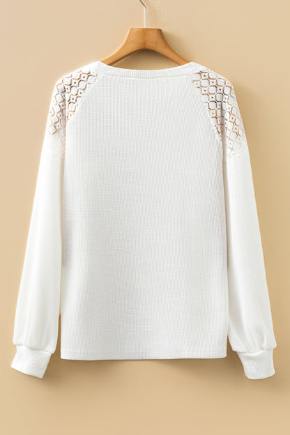 Ava Sleeve Textured Pullover Long Sleeve Top