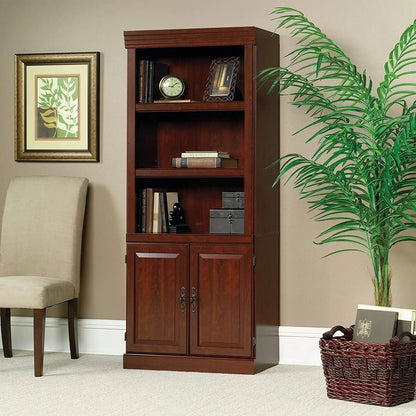 71-inch High 3-Shelf Wooden Bookcase with Storage Drawer in Cherry Finish - Get it from Bo