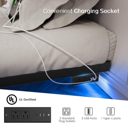King Size Floating Bed Frame With Integrated LED Lighting ShipItFurniture