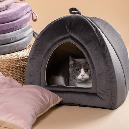 Kasentex Cat Bed, Lovely Tent with Removable Washable Pillow Cushion Kasentex