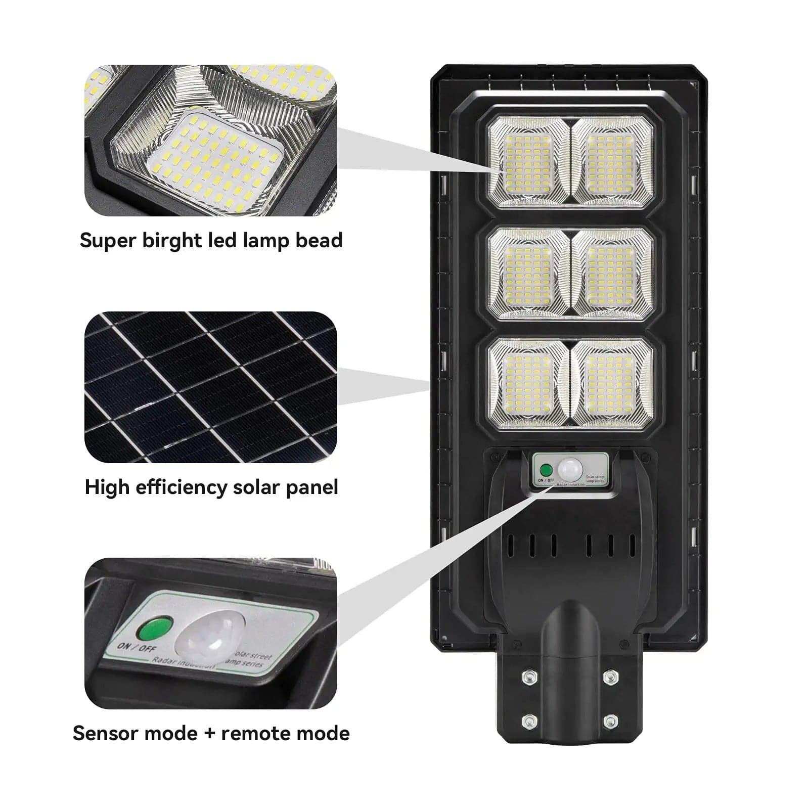 3 Pack 150 W Led solar street lights 15,000 lumens Langy Solar Lights