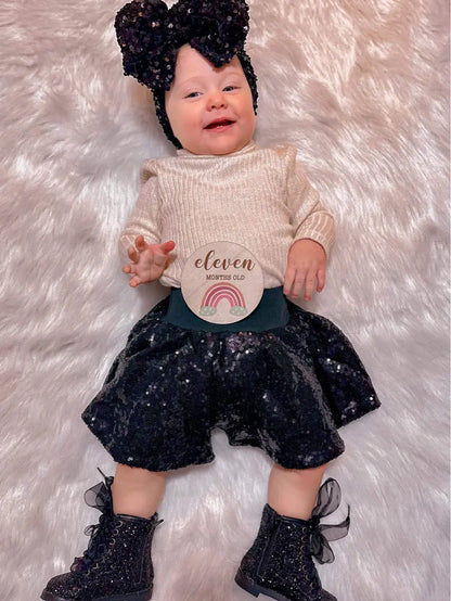 Black sequin skirted Bummie (skirt only) - Get it from Bo