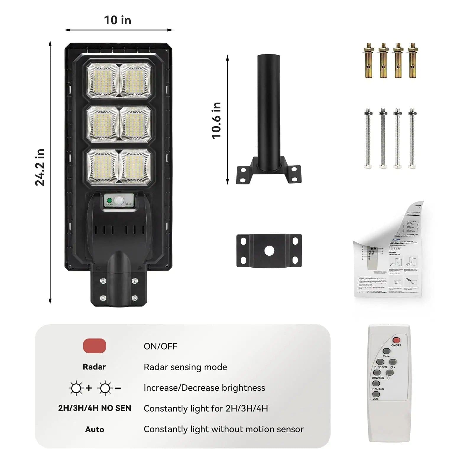 3 Pack 150 W Led solar street lights 15,000 lumens Langy Solar Lights