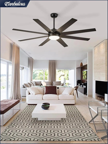 72" Black Outdoor Ceiling Fan with Light - Get it from Bo