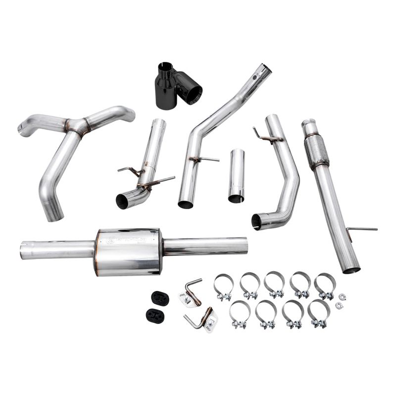 AWE Tuning 4th Gen GM 1500 5.3L 0FG Catback Split Rear Exit (Flat Bumper) - Dual Diamond Tips NP Motorsports