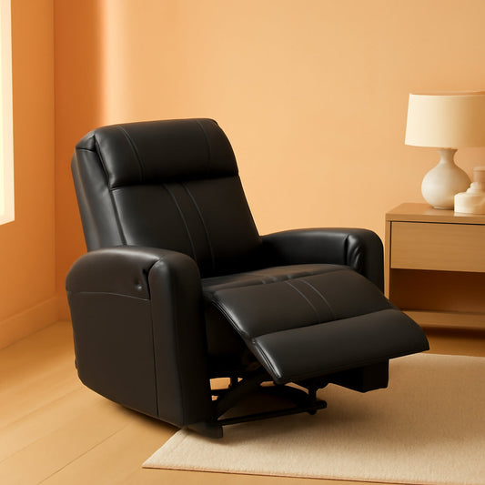 Faux Leather Recliner Chair With Manual Recline And Rocking ShipItFurniture