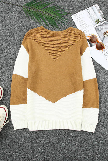 Avery tone Chevron Pullover Sweater