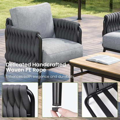 Stylish Outdoor Patio Furniture Set with Waterproof Cushions-4