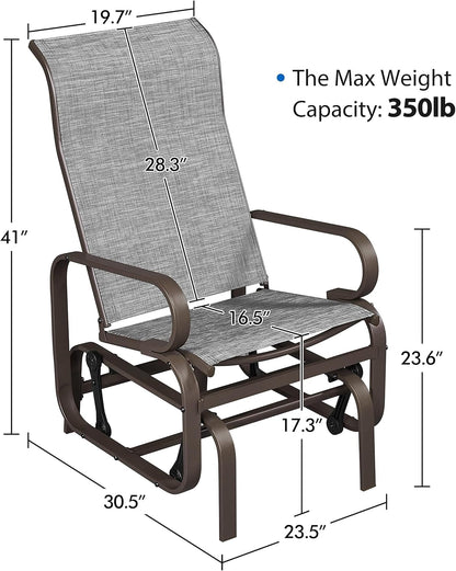 Outdoor Patio Glider Chairs with Breathable Sling Fabric ShipItFurniture