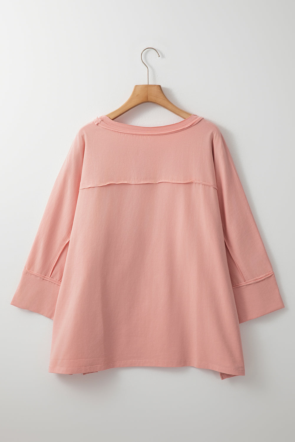 Naomi Floral Starbust Exposed Seam Mineral Wash Top Threaded Pear
