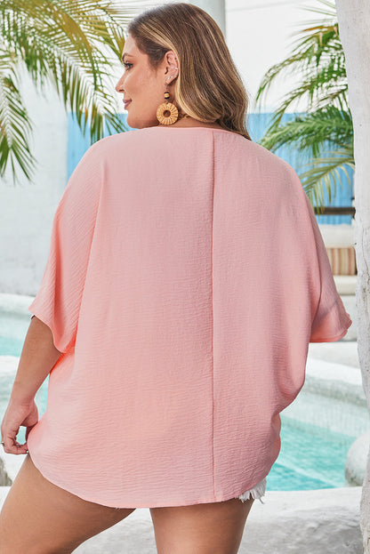 Aliyah Plus Size Textured Half Sleeve Top