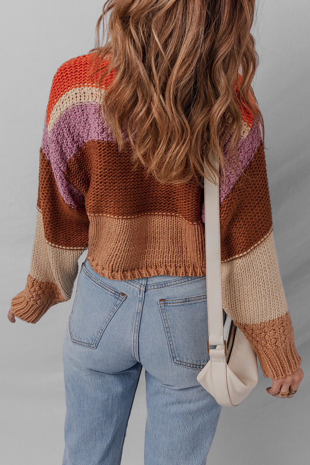 Lydia Cropped Knitted Sweater Threaded Pear