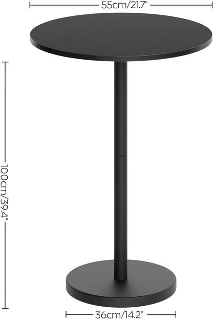 Round Counter height Bar Table Set Industrial Black ShipItFurniture